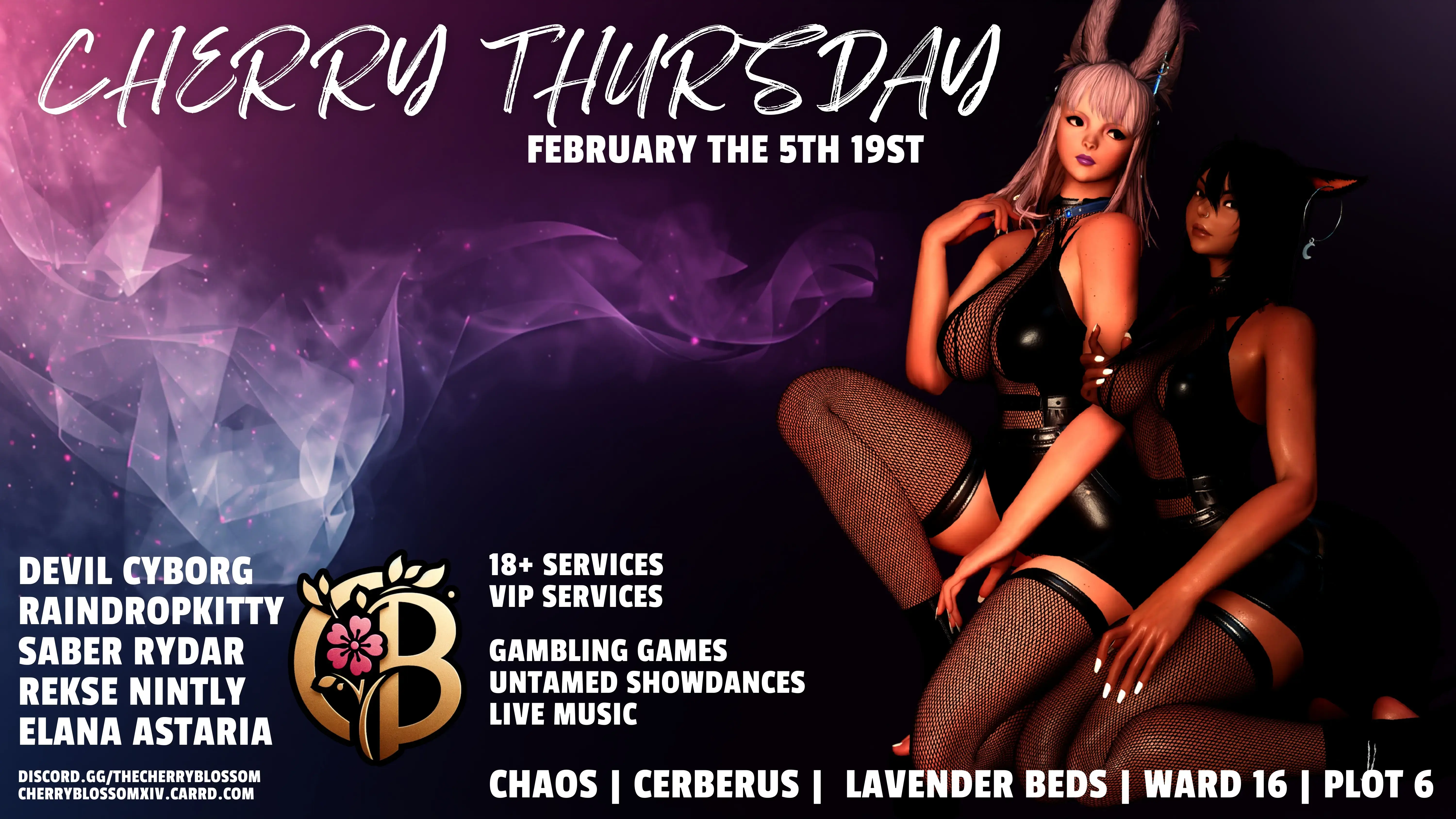 Event image for 𝘾𝙃𝙀𝙍𝙍𝙔 𝙏𝙃𝙐𝙍𝙎𝘿𝘼𝙔