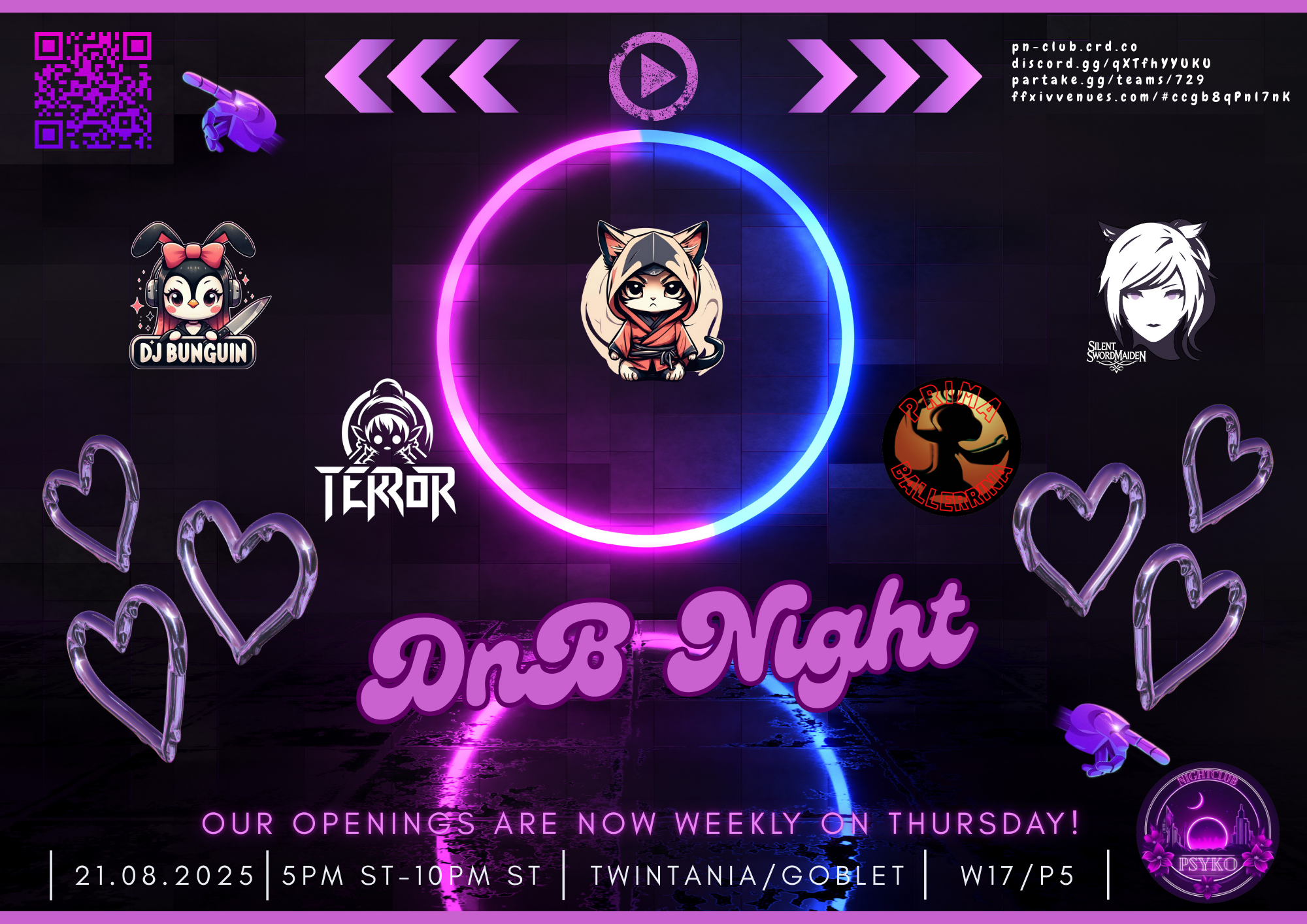 Event image for ℙ𝕤𝕪𝕜𝕠 ℕℂ - 𝔻𝕟𝔹 ℕ𝕚𝕘𝕙𝕥