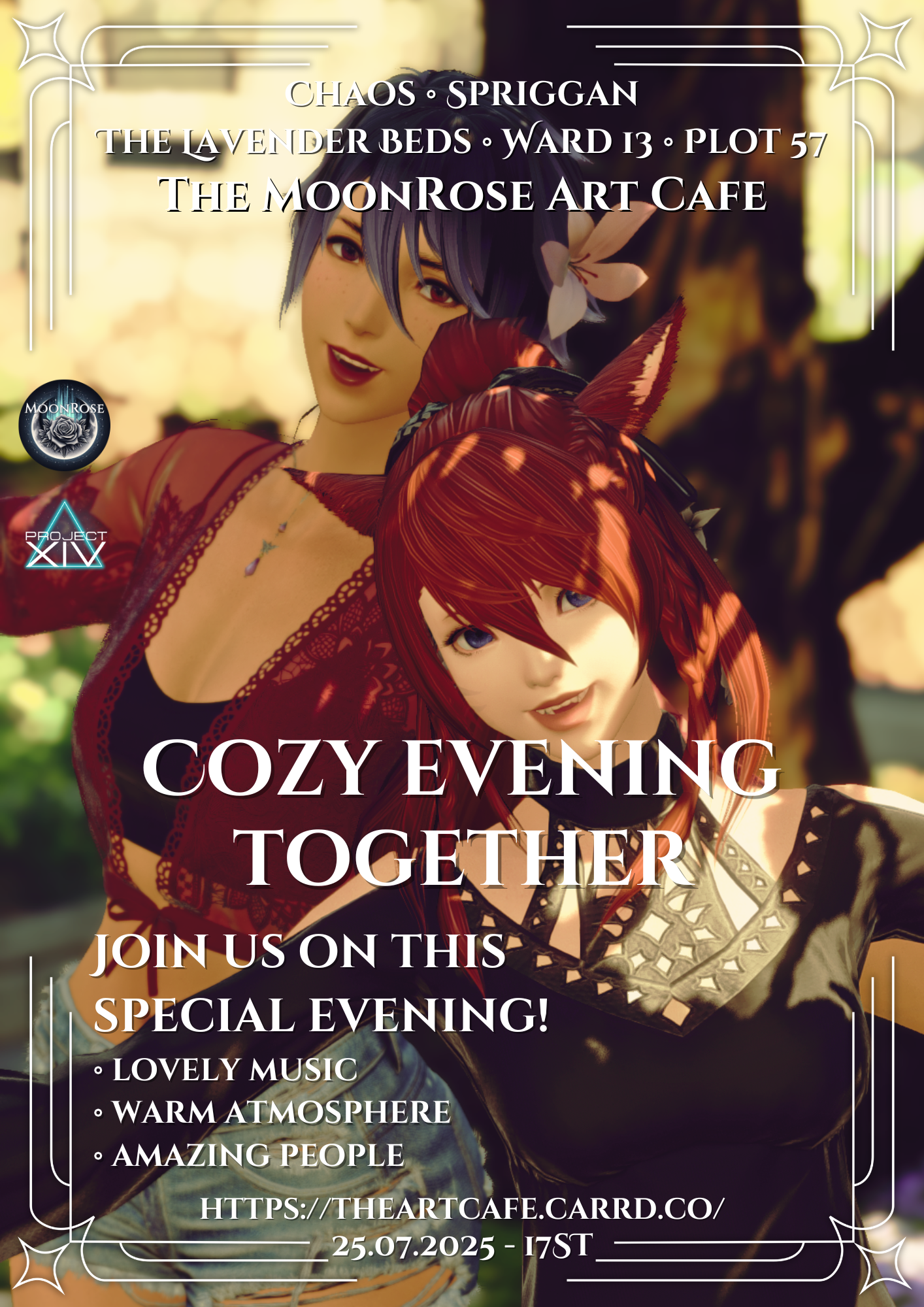 Poster for Cozy evening with music and snacks