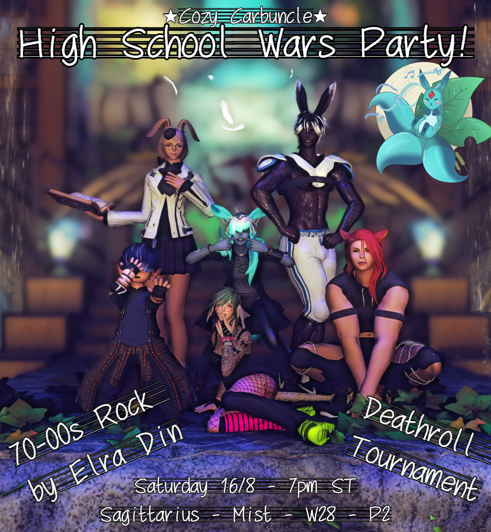 Event image for Cozy Carbuncle: High School Wars Party! 70-00s Rock - Clique Glams - Deathroll Tourney