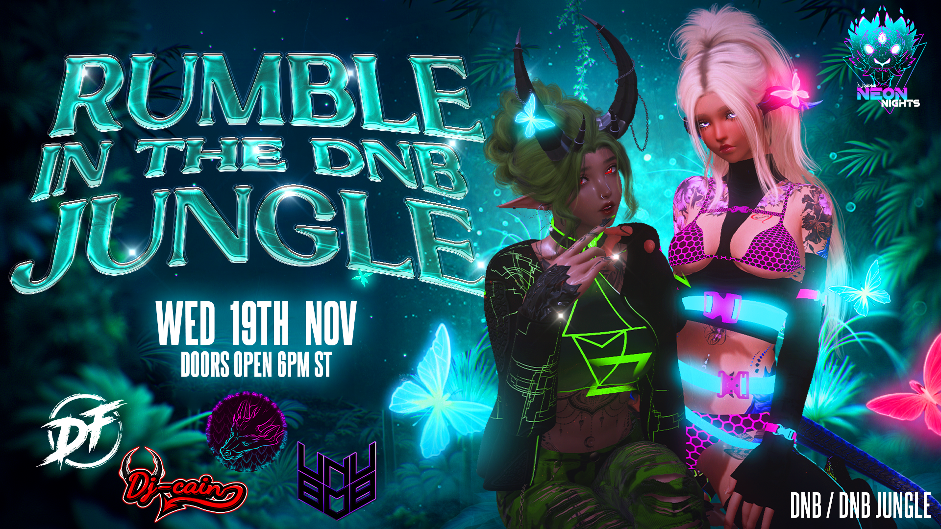 Event image for 🌴NeonNights: Rumble in the DnB Jungle!🌴