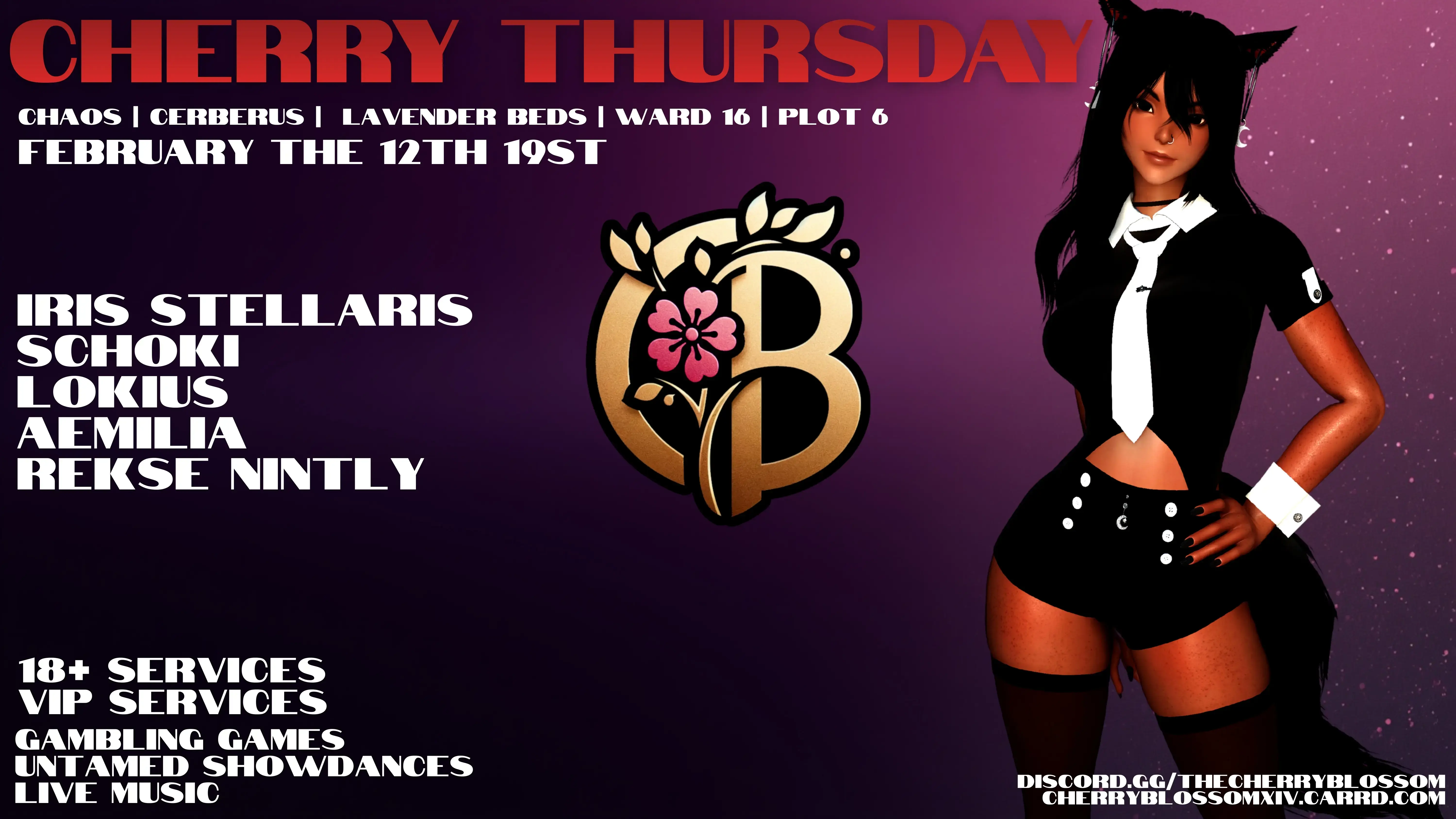 Event image for 𝘾𝙃𝙀𝙍𝙍𝙔 𝙏𝙃𝙐𝙍𝙎𝘿𝘼𝙔