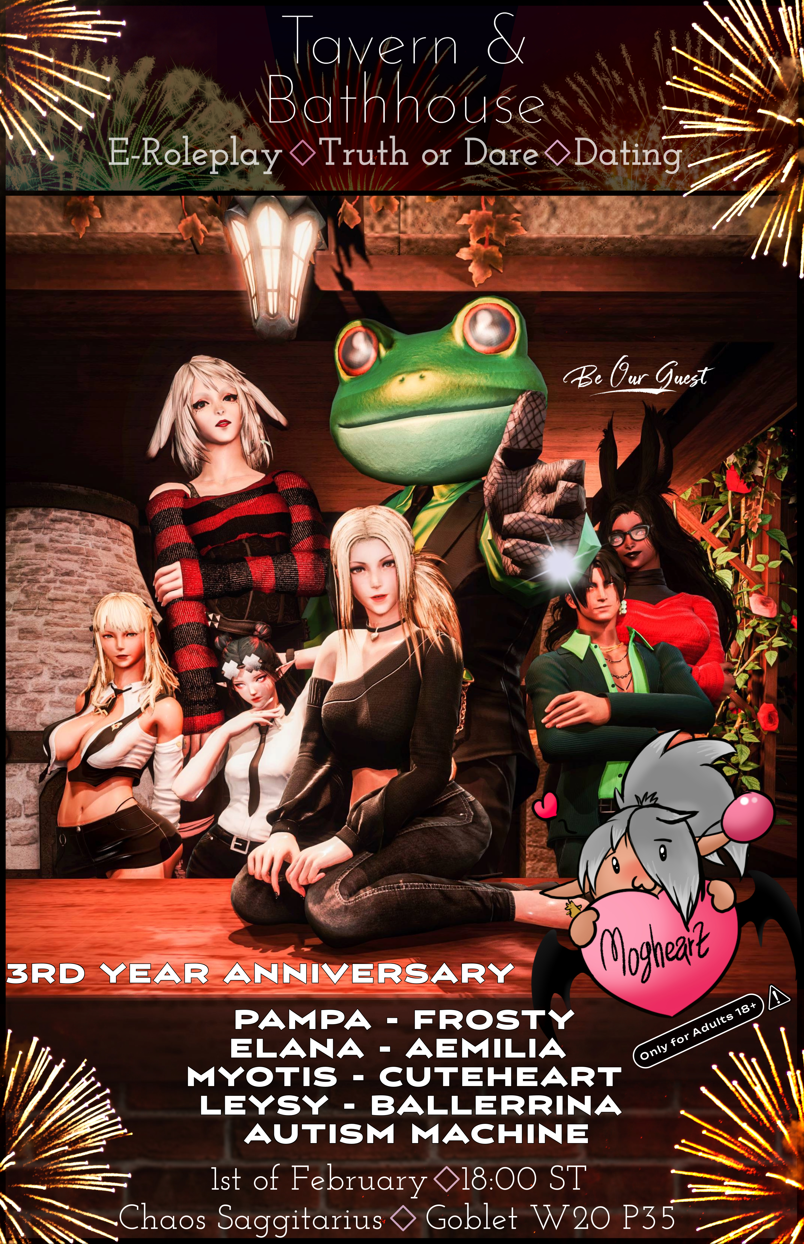 Event image for Mogheart❤️Tavern&Bathhouse - 3rd Year Anniversary!!! 9 Dj's ! Specials ! Click Attend!