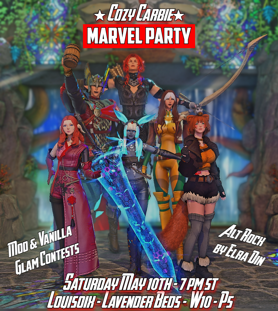 Event image for Cozy Carbie: Marvel Glams Party with Alt. Rock Music