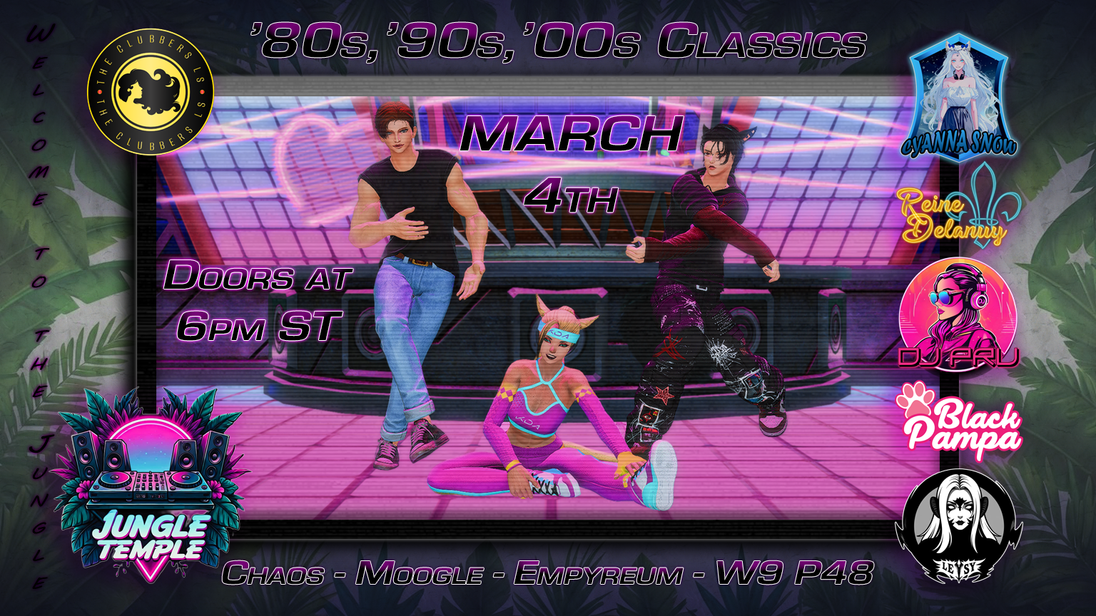 Event image for π΄ THE JUNGLE TEMPLE : Retro Night ! β¨~ β80s, β90s, β00s Classics ~