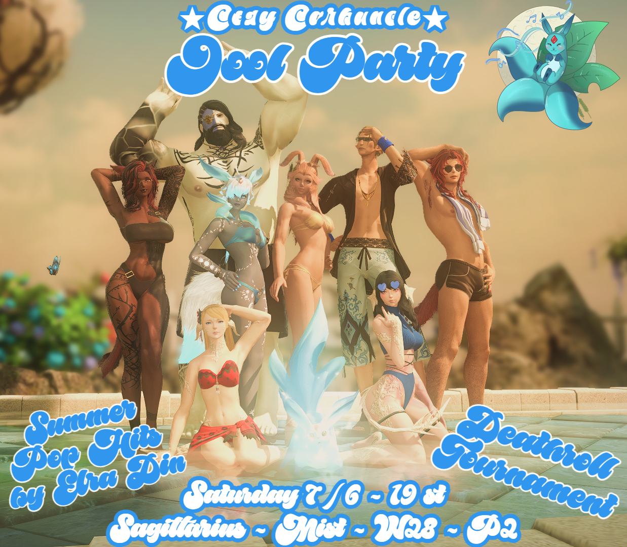 Event image for Cozy Carbuncle: Summer Pop Hits Pool Party! w. Deathroll Tournament!