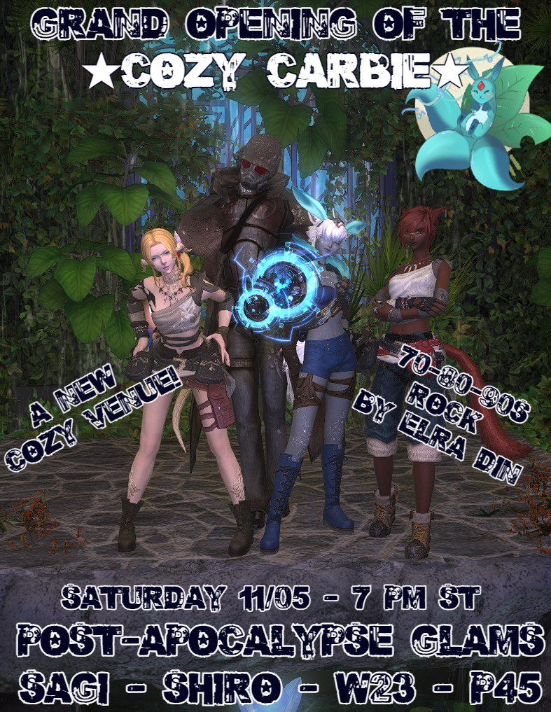 Event image for Grand Opening of the Cozy Carbie - a new Cozy venue! Post-Apocalyptic Glams & 70-80-90s Rock!
