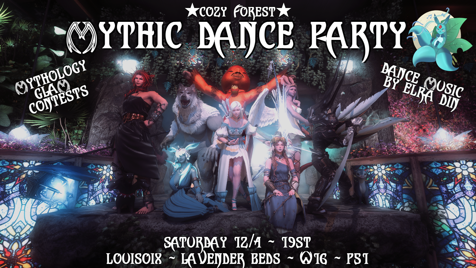Event image for Cozy Forest: Mythic Dance Party & Mythology Glams Contests
