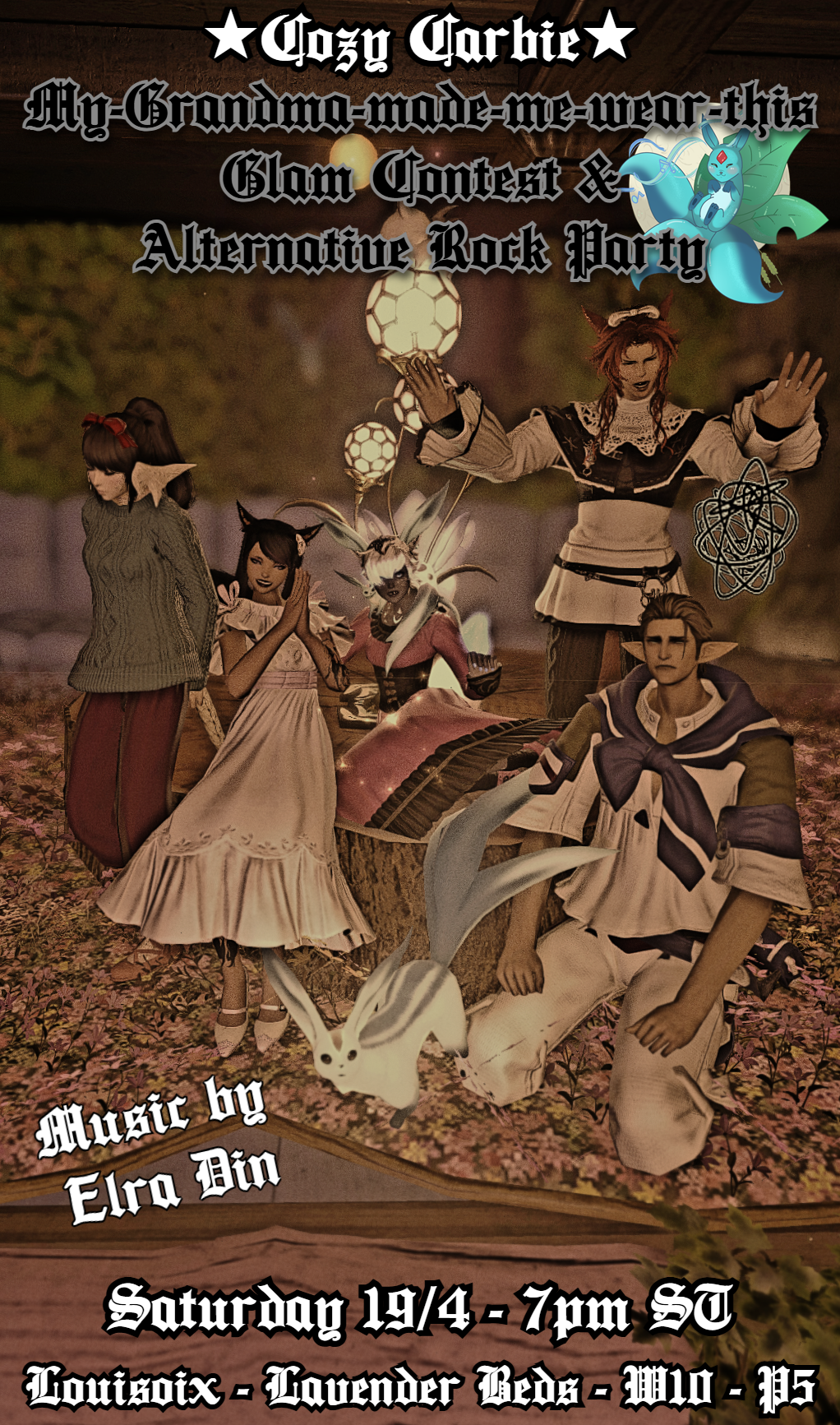 Event image for Cozy Carbie: Alt. Rock Party & Grandma-made-me-wear-this Glam Contest